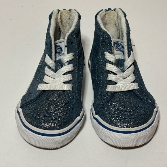 VANS Harry Potter Sk8-Hi Zip Sz 4 Toddler Hogwarts Metallic Blue High Top Shoes - Picture 8 of 9